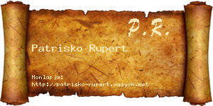 Patrisko Rupert névjegykártya